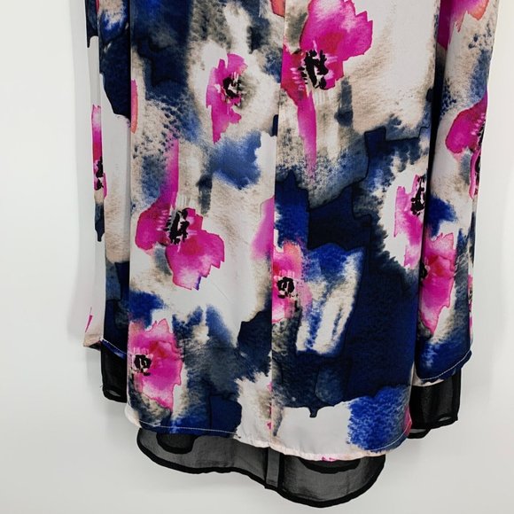 ASTR Dress Black Watercolor Floral Print Mini Shift Sleeveless - Picture 10 of 10